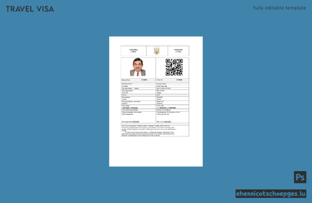 Ukraine-E-Visum: Beispielansicht in Word und PDF